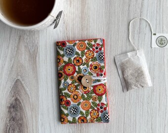 Tea Wallet for Tea Lovers, Tea Organizer for Purse or Bag, Tea Bag Holder for Herbal Tea, Handmade Tea Bag Wallet, Cutecore Galentines Gift
