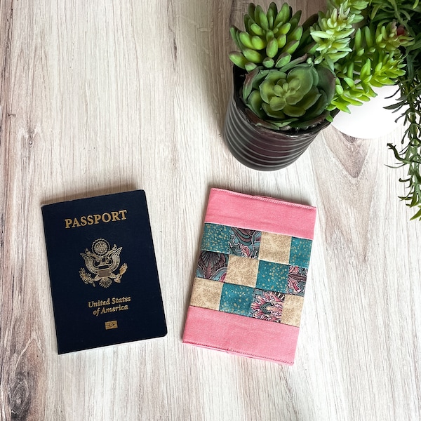 Passport Holder for Women, Travel Document Holder, Quilted Passport Wallet, Cool Passport Cover Made From Fabric, Traveler Accessories