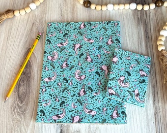 Axolotl Notebook Cover, Axolotl Gift Ideas for Valentines Day, Cute Kawaii Animal Fabric, Regular and Mini Composition Notebook Cover Decor