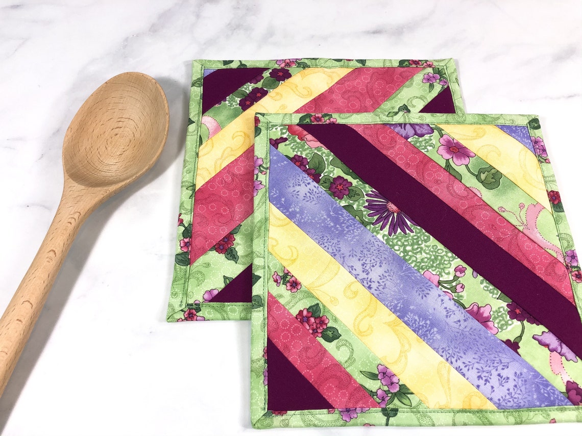 Table Hot Pads Colorful Floral Trivets for Hot Dishes Etsy