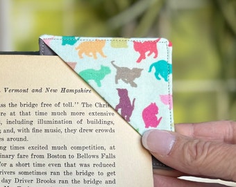 Cat Bookmark for The Cat Lover, Fabric Corner Bookmark, Veterinarian and Vet Tech Gift, Unique Kitten Book Marker for Readers and Pet Parent