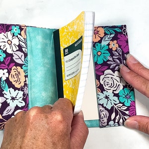 Mini Composition Notebook Cover, Floral Notebook for Women, Small Travel Journal, Reusable Book Covers, Unique Handmade Gift for Mom bild 4