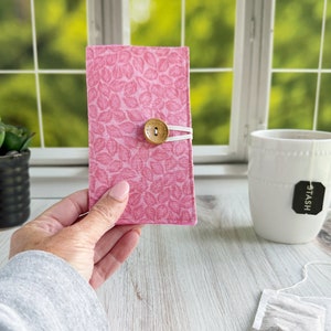 Cartera para amantes del té, organizador de té para bolso o cartera, soporte para bolsitas de té para infusiones, cartera de tela hecha a mano, recuerdos para fiestas de té.