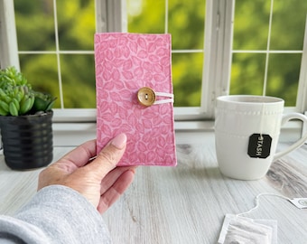 Tea Wallet for Tea Lovers, Tea Organizer for Purse or Bag, Tea Bag Holder for Herbal Tea, Handmade Fabric Tea Bag Wallet, Tea Party Favors