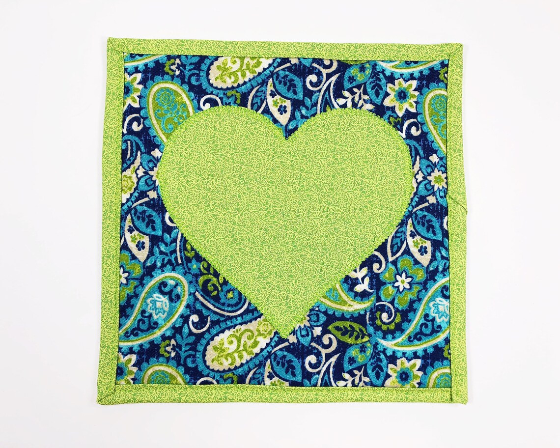 Table Hot Pads Quilted Pot Holders with Heart Trivet for Hot Etsy