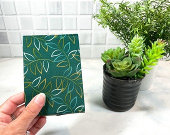 Mini Composition Book Cover, Password Book Organizer, Leaf Notebook for Women, Small Travel Journal, Reusable Book Covers Gift for Mom