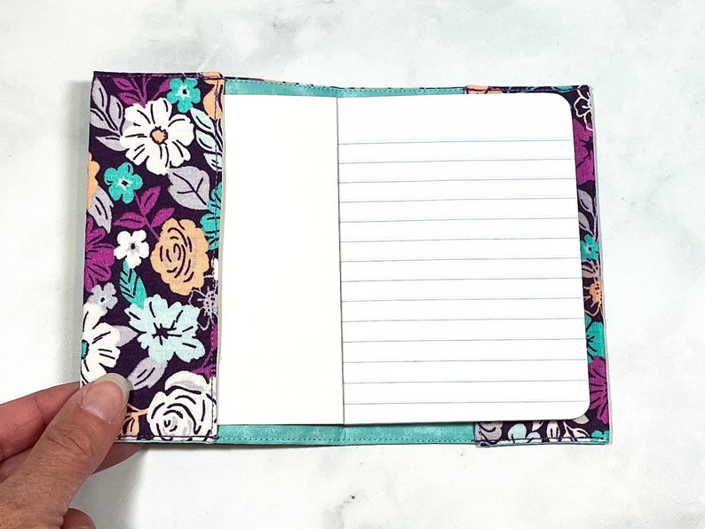 Mini Composition Notebook Cover, Floral Notebook for Women, Small Travel Journal, Reusable Book Covers, Unique Handmade Gift for Mom bild 7