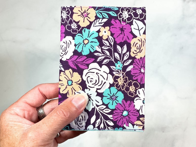 Mini Composition Notebook Cover, Floral Notebook for Women, Small Travel Journal, Reusable Book Covers, Unique Handmade Gift for Mom bild 6