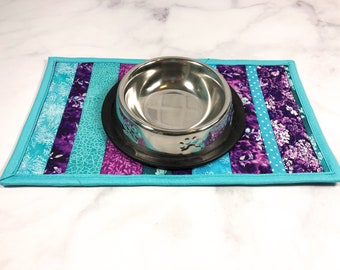 Cat Food Mats, Unique Cat Accessory, Food and Water Mat, Cat Feeding Station, Small Quilted Mats, Best Cat Mom Gift, Spoiled Kitty, Cat Moms