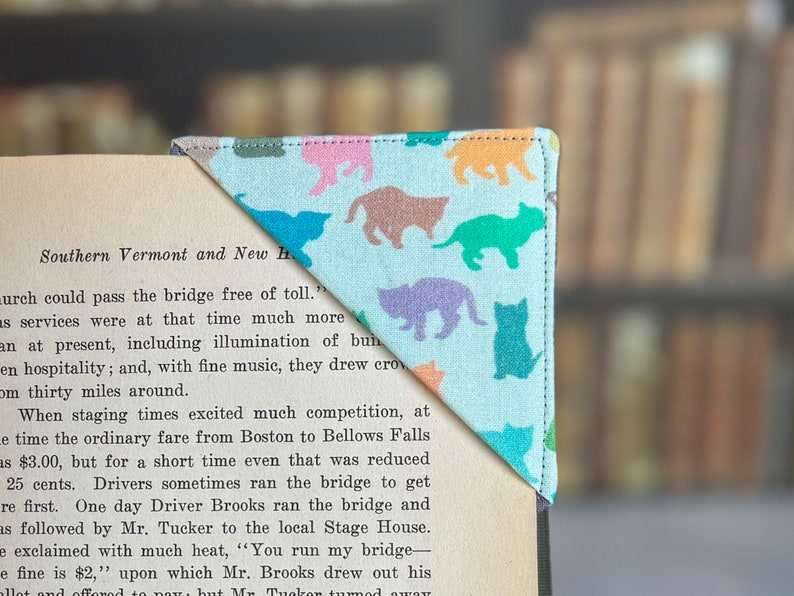 Cat Bookmark for The Cat Lover, Fabric Corner Bookmark, Veterinarian and Vet Tech Gift, Unique Kitten Book Marker for Readers and Pet Parent image 4
