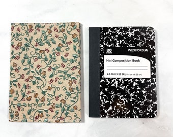 Couverture de carnet floral, carnet de poche, couverture de carnet de notes de composition mini, couverture de carnet doublée, couverture de livre pour cahier, couverture de journal indésirable