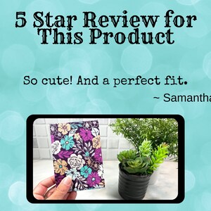 Mini Composition Notebook Cover, Floral Notebook for Women, Small Travel Journal, Reusable Book Covers, Unique Handmade Gift for Mom bild 3