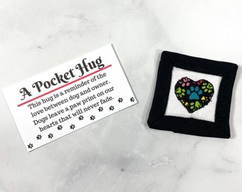 Pocket Hug Heart, Unique Loss of Dog Gift, Pocket Hug Token, Pet Sympathy Gift Idea, Pocket Heart with Poem, Dog Memorial Token, Pocket Hug