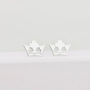 Queen Crown Studs For Girl, Sterling Silver AG925 Crown Earrings