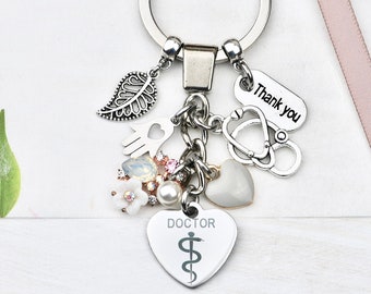 Gift for doctor woman, Thank you Doctor keyring keychain, Doctor present gift, Medical Hospital gift keychain keyring, Doctor Appreciation