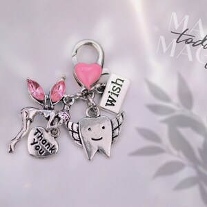 Lovely tooth fairy keychain for little girl, bag charm with fairy for girls