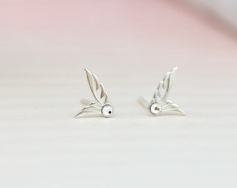 Angel / Bird Wings Stud Earrings .925 sterling silver