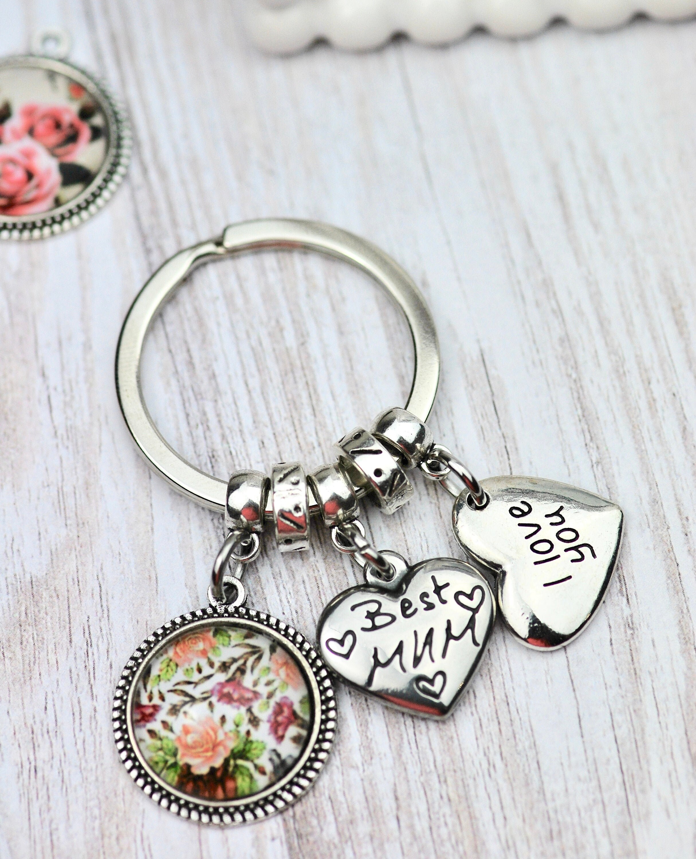 Gift for mum special keychain keyring Love you mom Mother Etsy