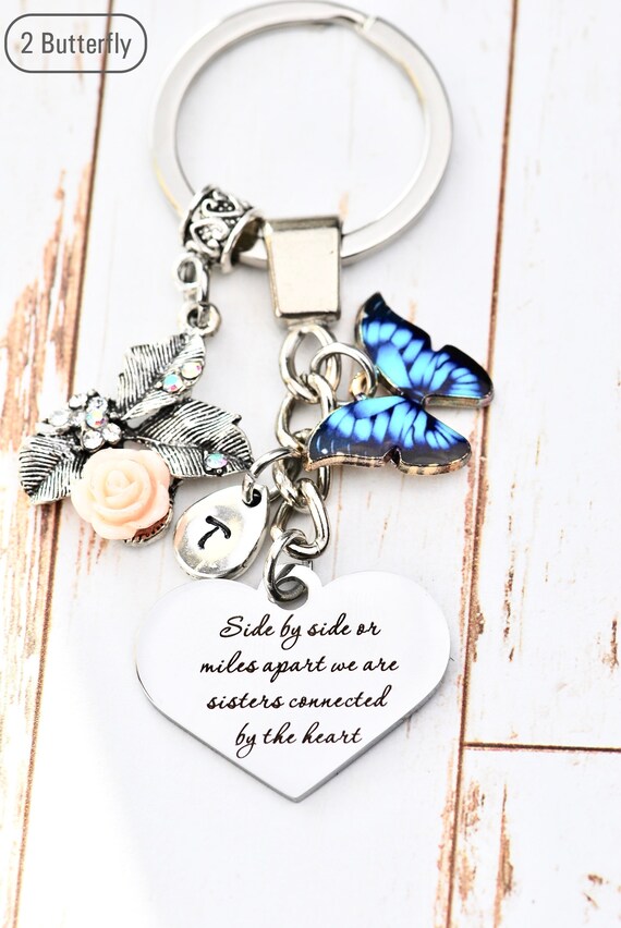Sister Keychain Gift - 'You Are The Sister I Got To Choose' With Butterfly Pendant, Best Friend Birthday Gift
