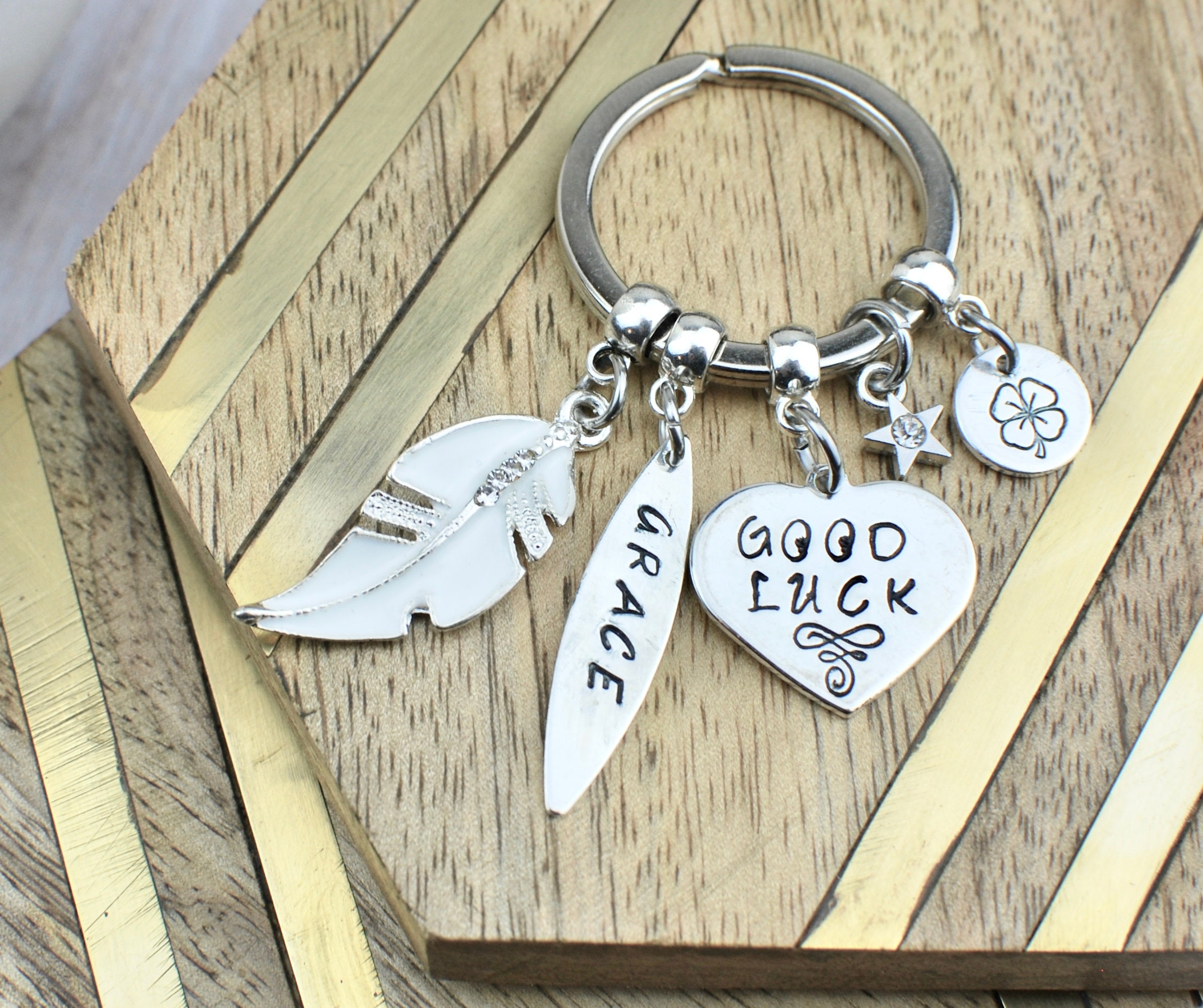 Good Luck Gift Good Luck Personalised Keychain Etsy UK