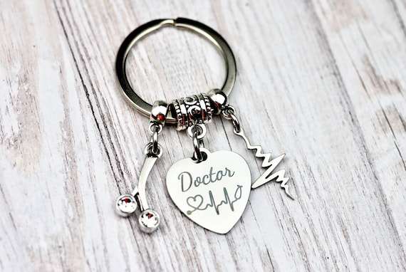 Gift for doctor woman Thank you Doctor keyring keychain Doctor present gift Medical Hospital gift keychain keyring Doctor Appreciation