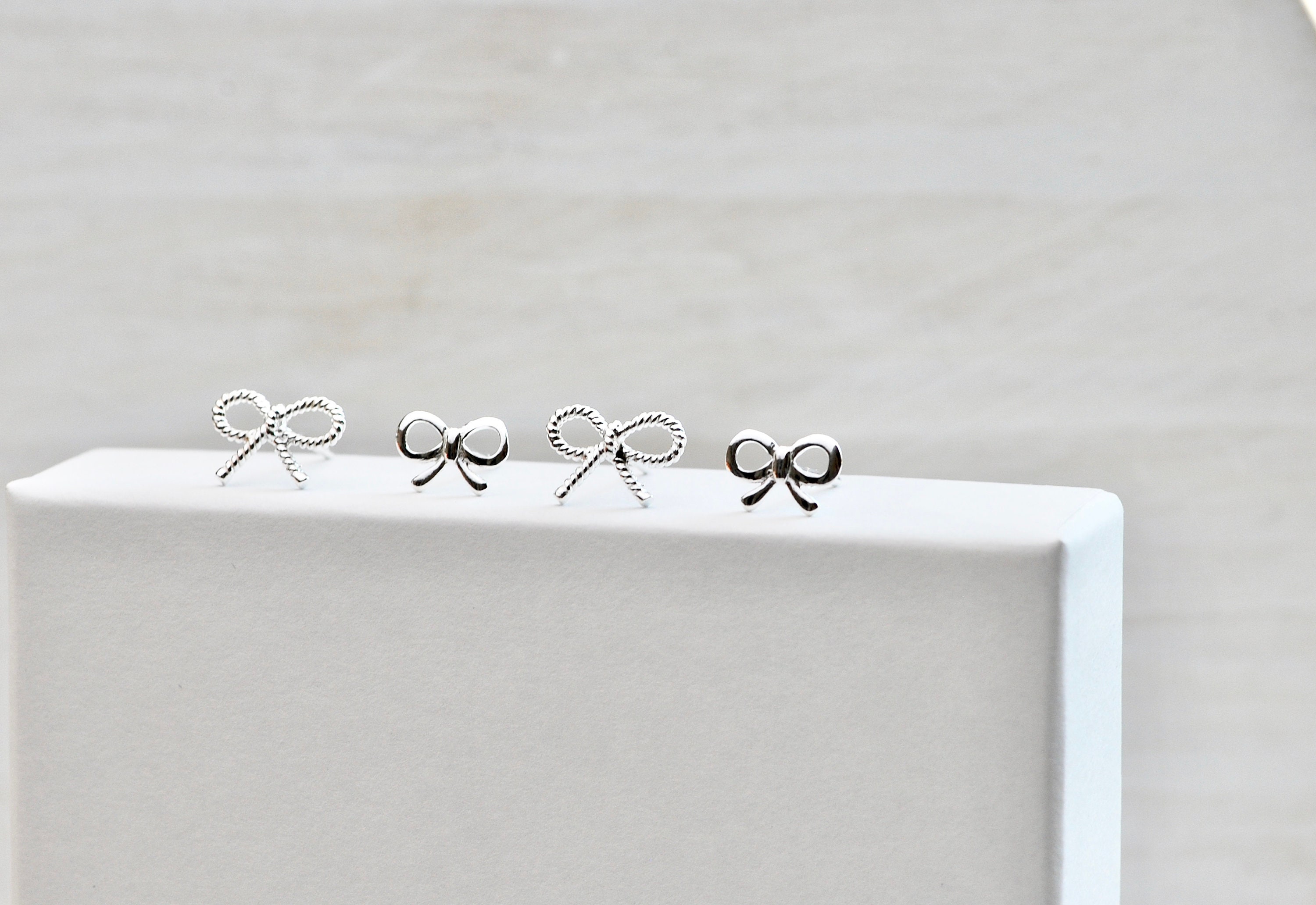Auth Tiffany & Co RARE Silver 18K Gold Heart Bow Stud Earrings | eBay
