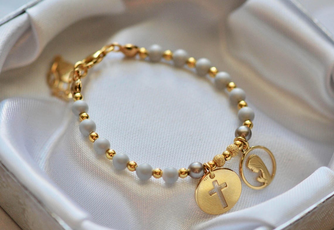 Christening Baptism Baby Girl or Boy Bracelet Infant Gift Etsy UK