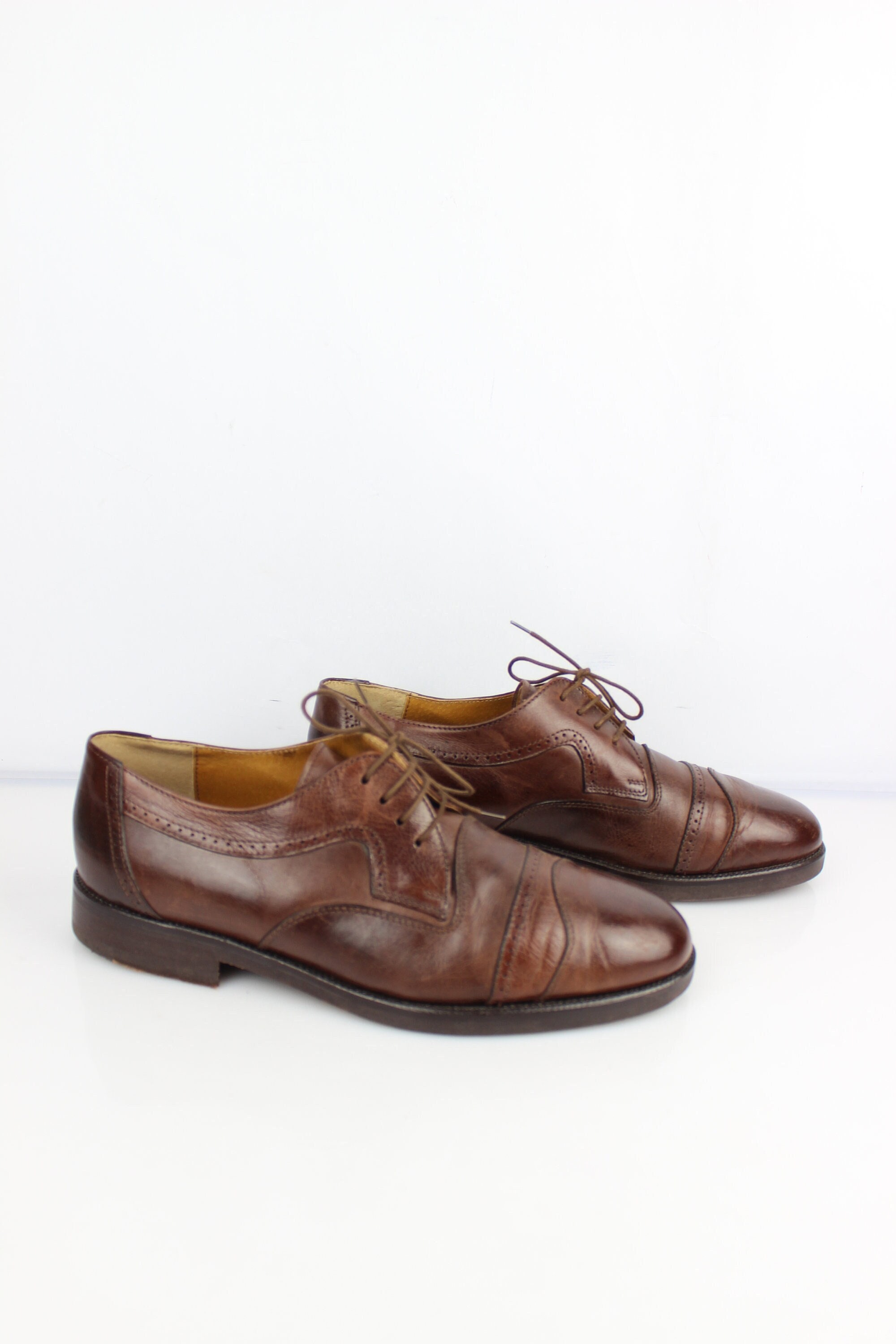 Vintage Derby All Brown Leather Stracam Italy T 44.5 Very  display picture 1