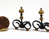 Dollhouse Miniature Victorian Fireplace Andirons by Multi Minis