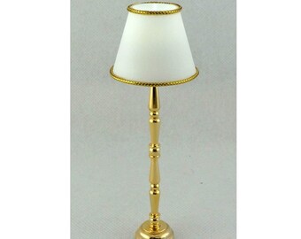 Dollhouse 1:12 Scale Non Working Lamp 3 Shades Gold Base