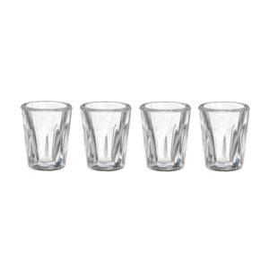 Dollhouse Miniature Set of 4 Ribbed Bistro Glasses by Miniatures World