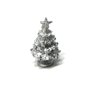 Dollhouse Miniature Decorated Christmas Tree in Pewter Metal