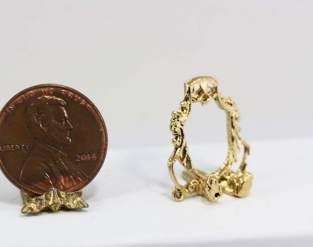 Miniature 112 Scale Ornate Gold Victorian Plate Holder Etsy