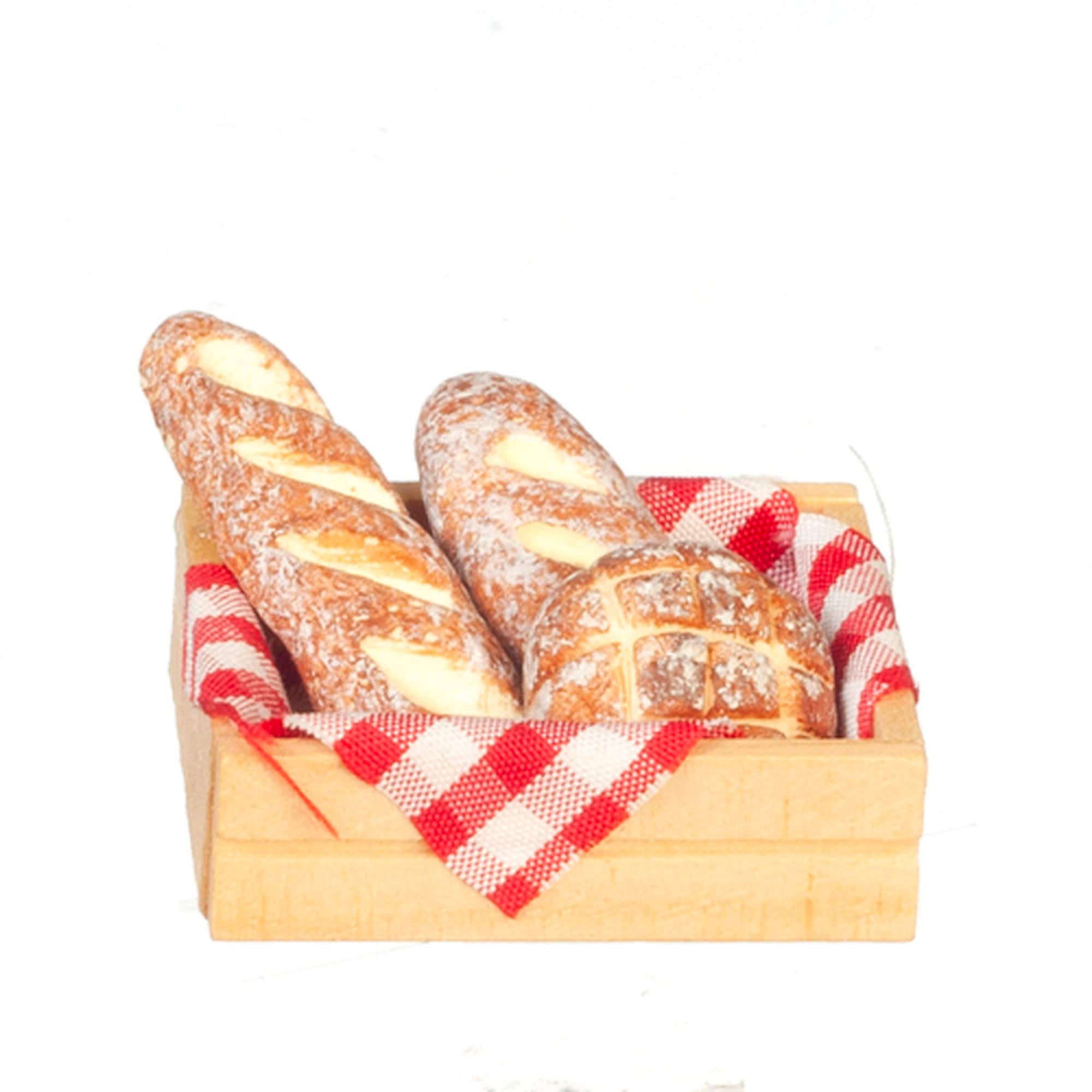 Dollhouse Miniature Artisan Breads in Wood Crate by Town Square ...