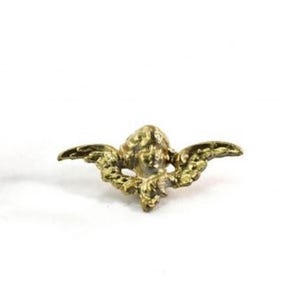 Dollhouse Miniature  Gold Metal Cherub Angel Flat Back Applique