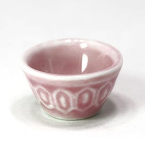 Dollhouse Miniature Pink Ceramic Kitchen Mixing Bowl