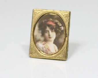 Dollhouse Miniature Vintage Look Framed Victorian Beauty