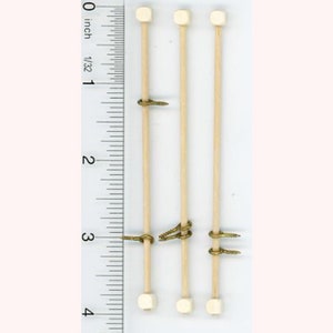 Dollhouse Miniature Set of 3 Curtain Rods w/Hanging Hooks by Barbara O&#39;Brien