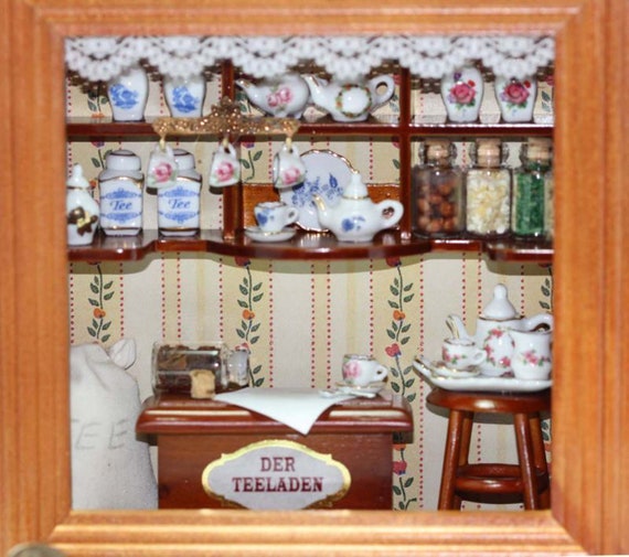 Container of cookies and dish Reutter Porcelain Dollhouse miniature 1/12 scale 