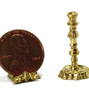 Dollhouse Miniature Traditional Gold Candlestick