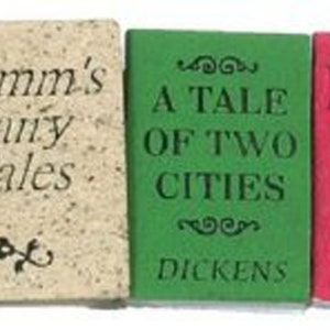 Dollhouse Miniature Set of 12 Books with Printed Covers
