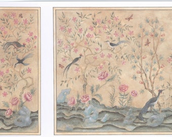Dollhouse Wallpaper Chinoiserie Panels  1:24 Scale