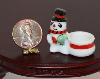 Miniature Christmas Snowman Planter