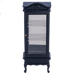 Dollhouse Miniature Black Display Cabinet by Town Square Miniatures