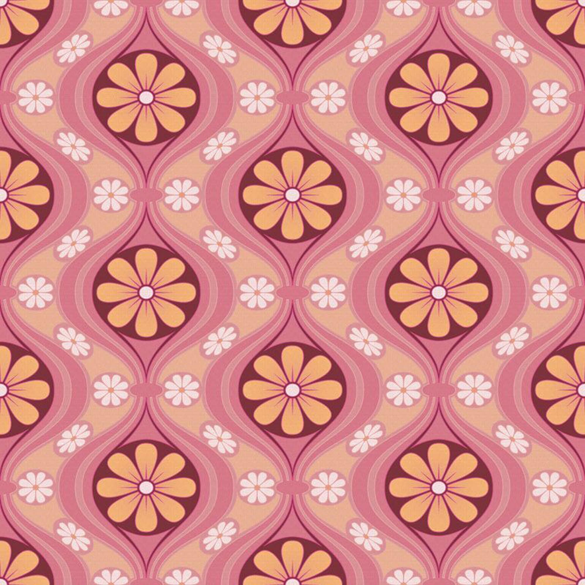 Dollhouse Wallpaper Retro Daisy by Bradbury and Bradbury - Etsy
