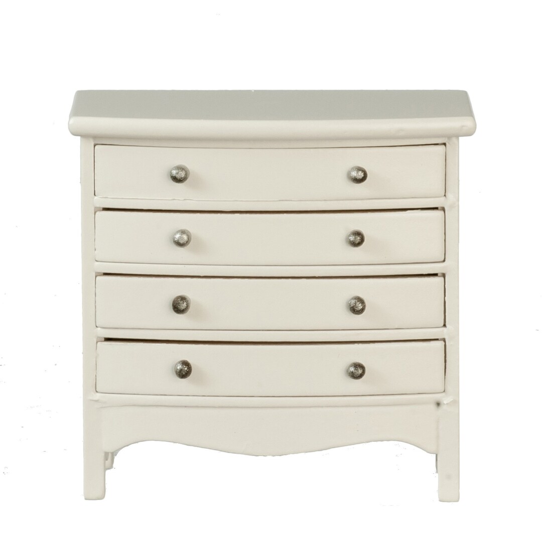 Melody Jane Classics By Handley Dollhouse Miniature White Desk With Pewter Drawer Pulls