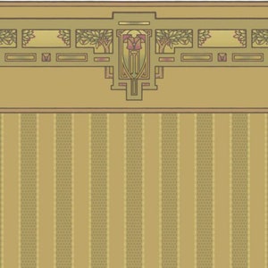 Miniature Apple Tree Wallpaper Frieze - Arts and Crafts Style