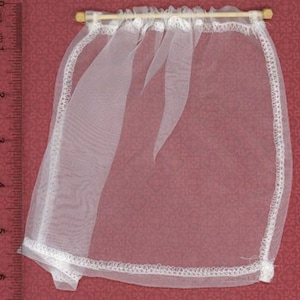 Dollhouse Curtain -  Economy Sheer Window Curtain with Wood Curtain Rod