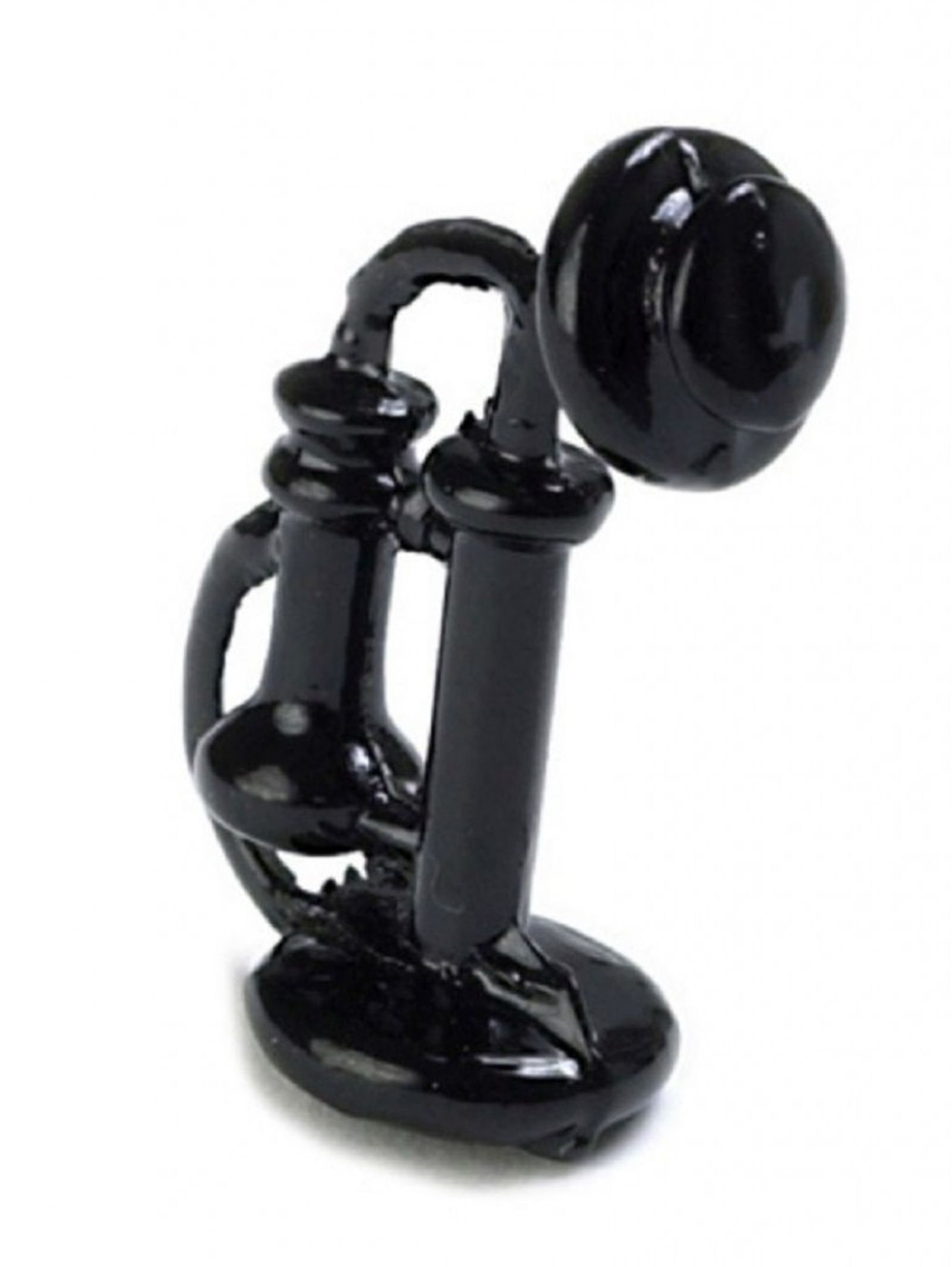 Melody Jane Dollhouse Miniature Black Vintage Telephone - 1:12 Scale Accessory - View #5