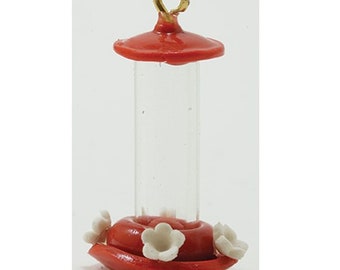 Dollhouse Miniature 1:12 Scale Red Humming Bird Feeder